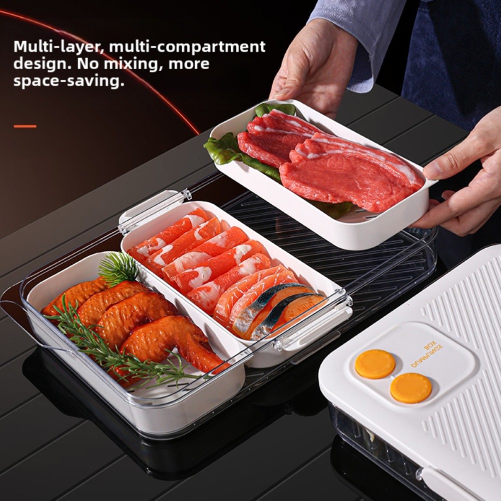 Portable Dumpling Storage Box Compartmentalized Design Double-layer Capacity - Picture 19 of 24