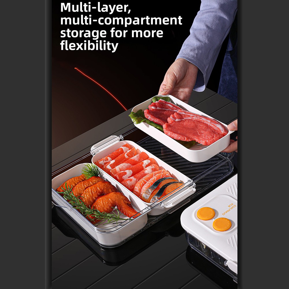 Portable Dumpling Storage Box Compartmentalized Design Double-layer Capacity - Picture 20 of 24