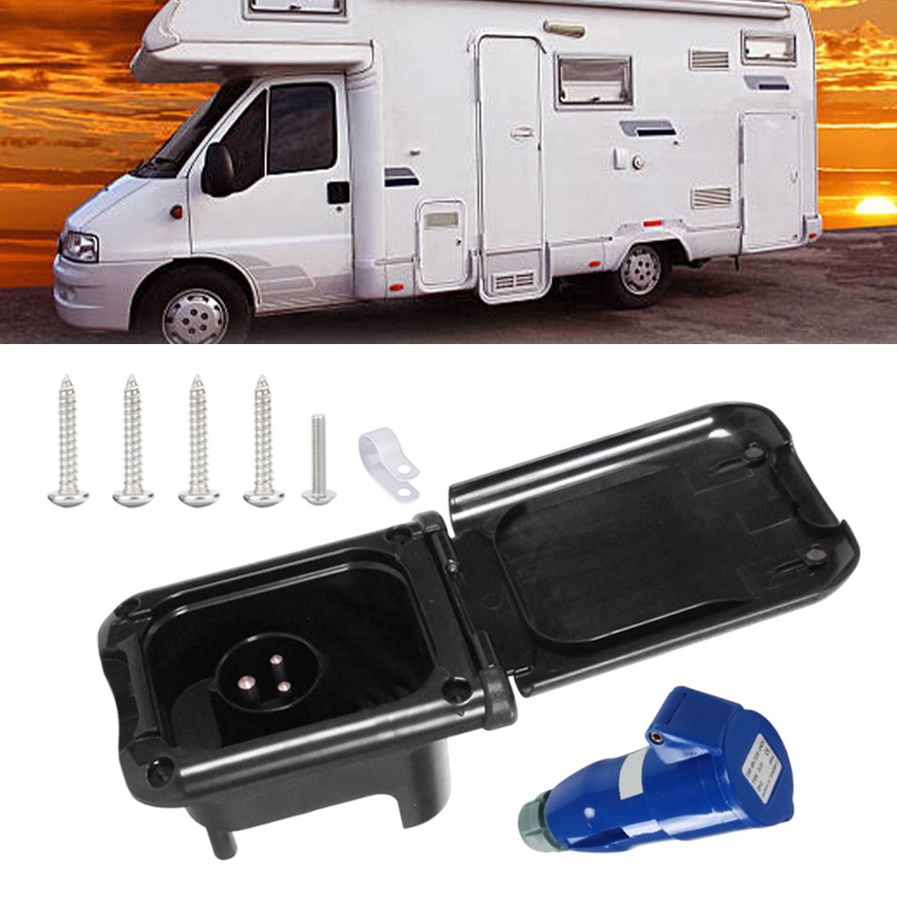 RV External Power Socket 16A Waterproof with Enhanced Current Handling