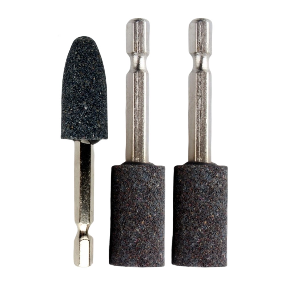 16mm Hex Shank Grinding Head 3pcs Brown Corundum for Material Grinding Tools