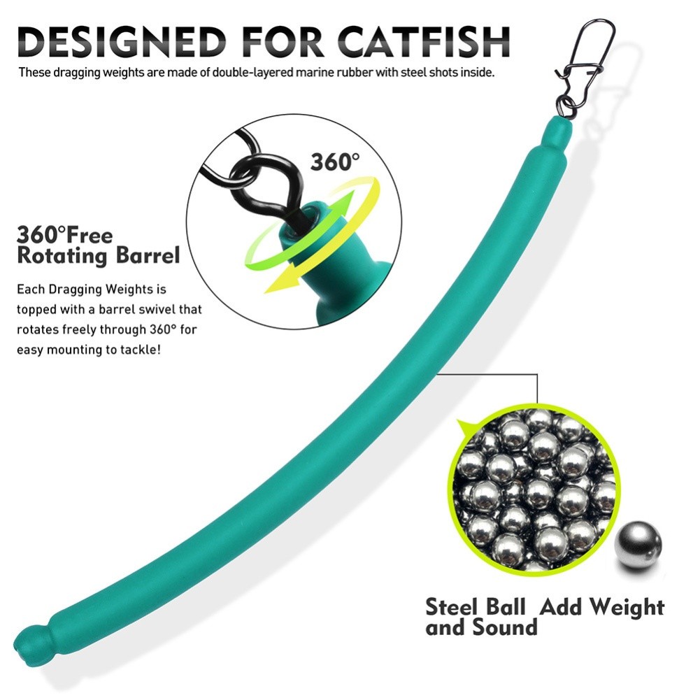 Slip Dragging Weights for Catfish Float Rigs 5pcs Heavy NoSnag Sinkers
