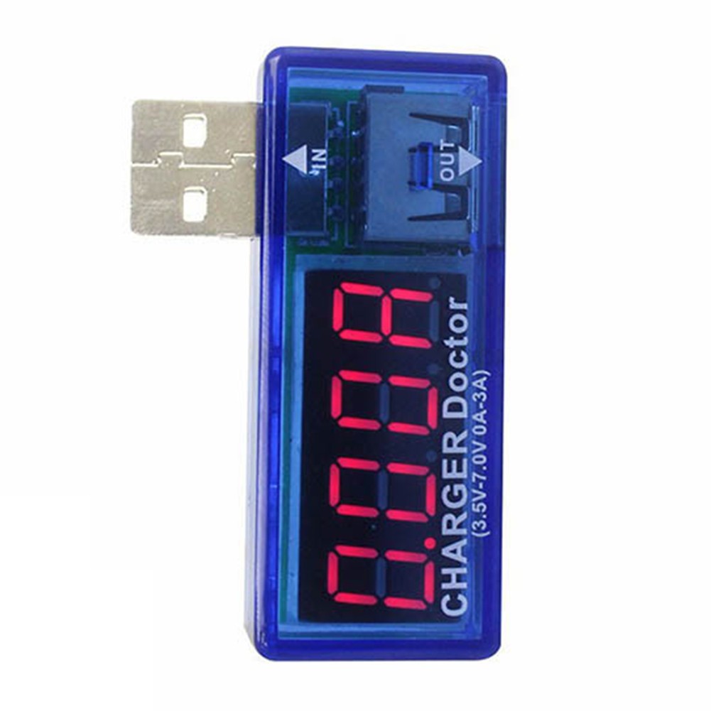 USB Digital Current and Voltage Meter with LED Display for USB Charging Testing