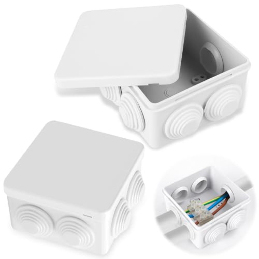 Waterproof IP55 Junction Box with Seven Cable Inputs for Indoor Outdoor Wiring