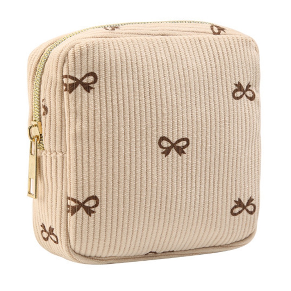 Travel Friendly Thick Corduroy Sanitary Napkin Organizer with Spacious Design