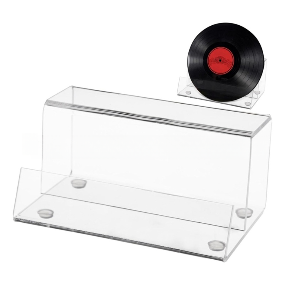 Black Acrylic Vinyl Record Storage Rack for Organizing and Displaying Records