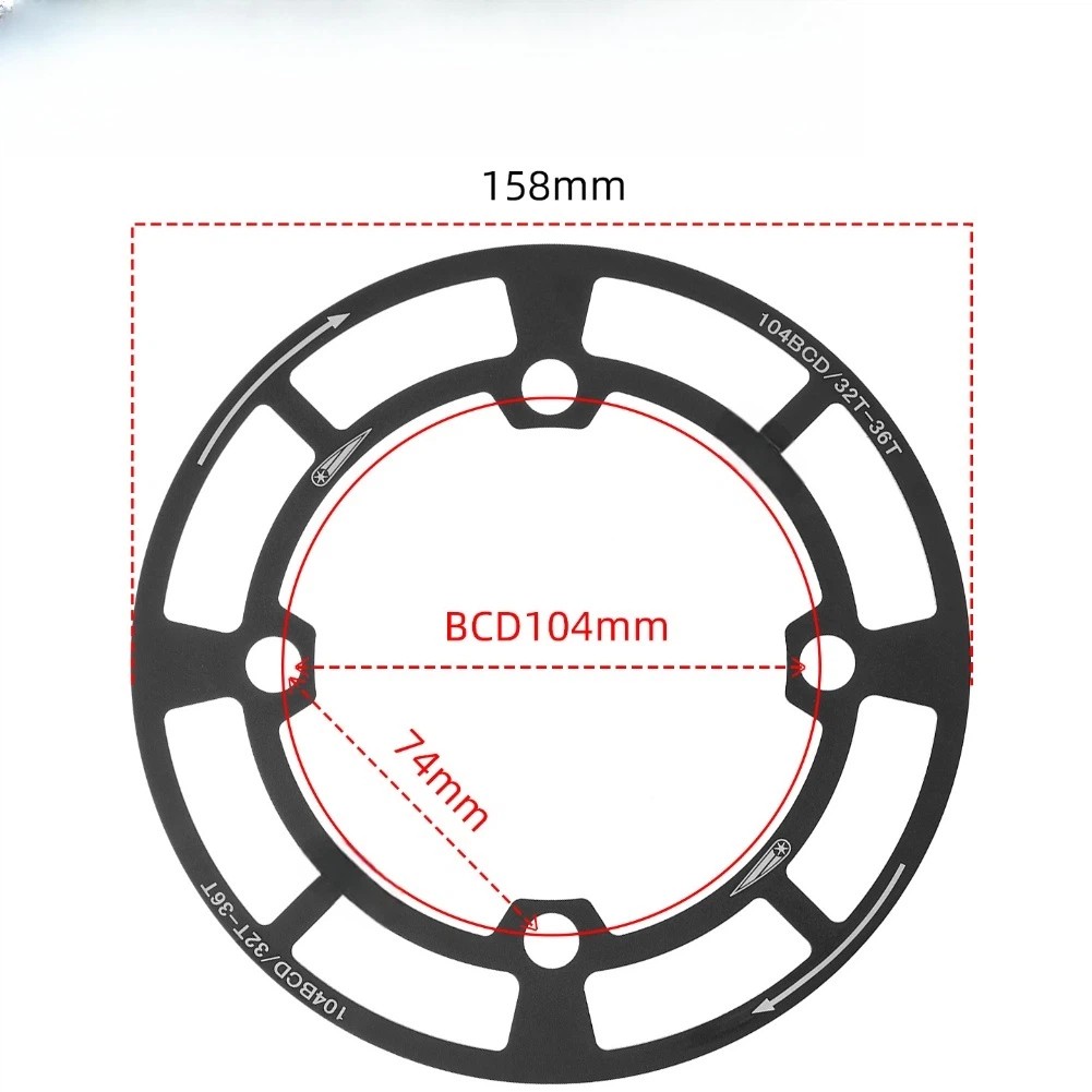 104BCD Chainring Protector for Mountain Bikes with Oil Resistant Coating