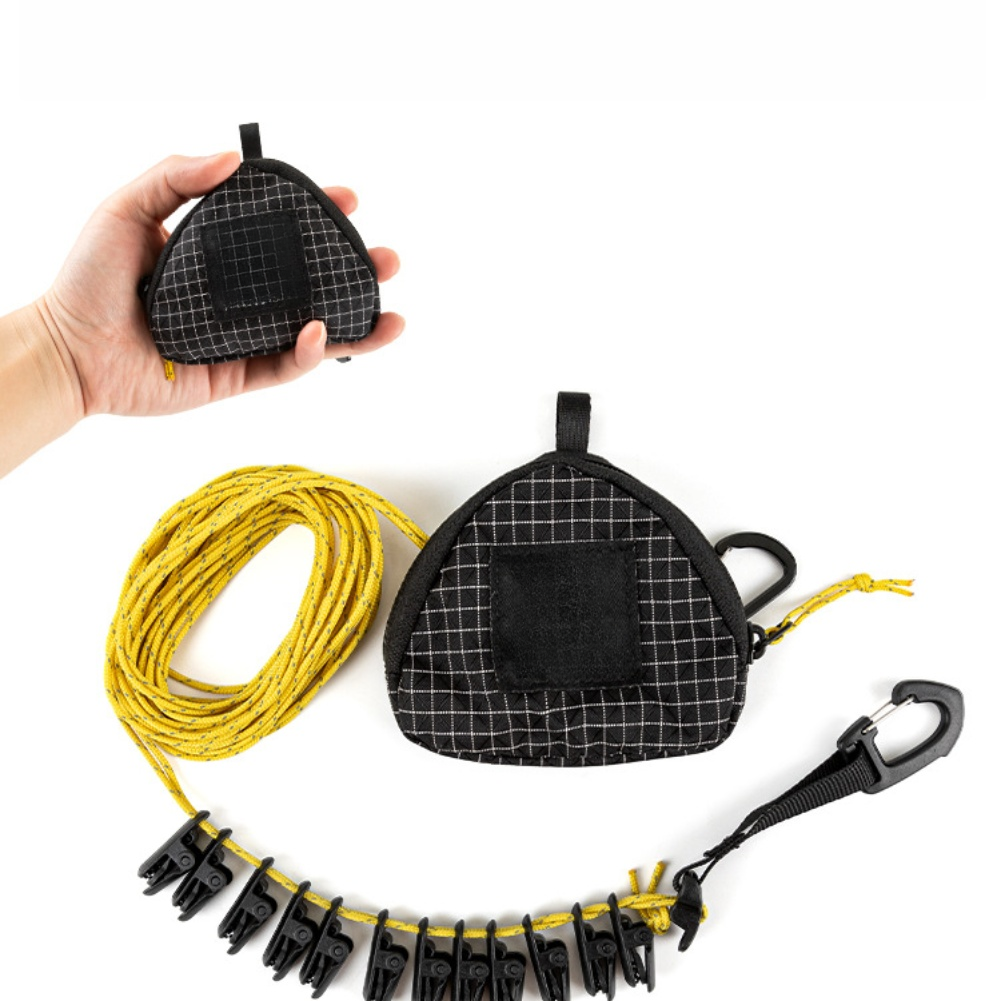 Portable Clothesline Camping Rope Adjustable Length Compact Palm-sized
