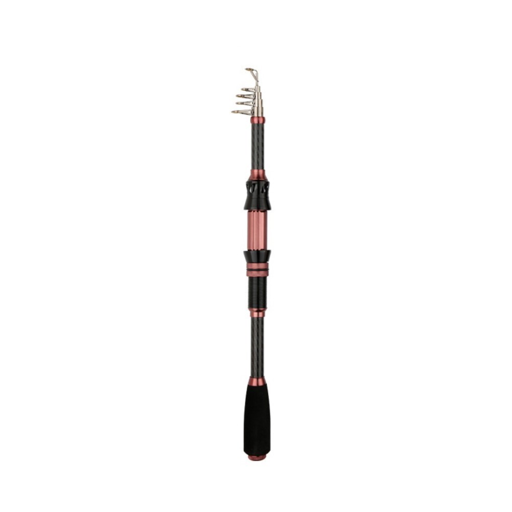 Carbon Fiber Shrink Fishing Rod Black Pink 1 8m 3 0m Sea Pole With Smooth Ring