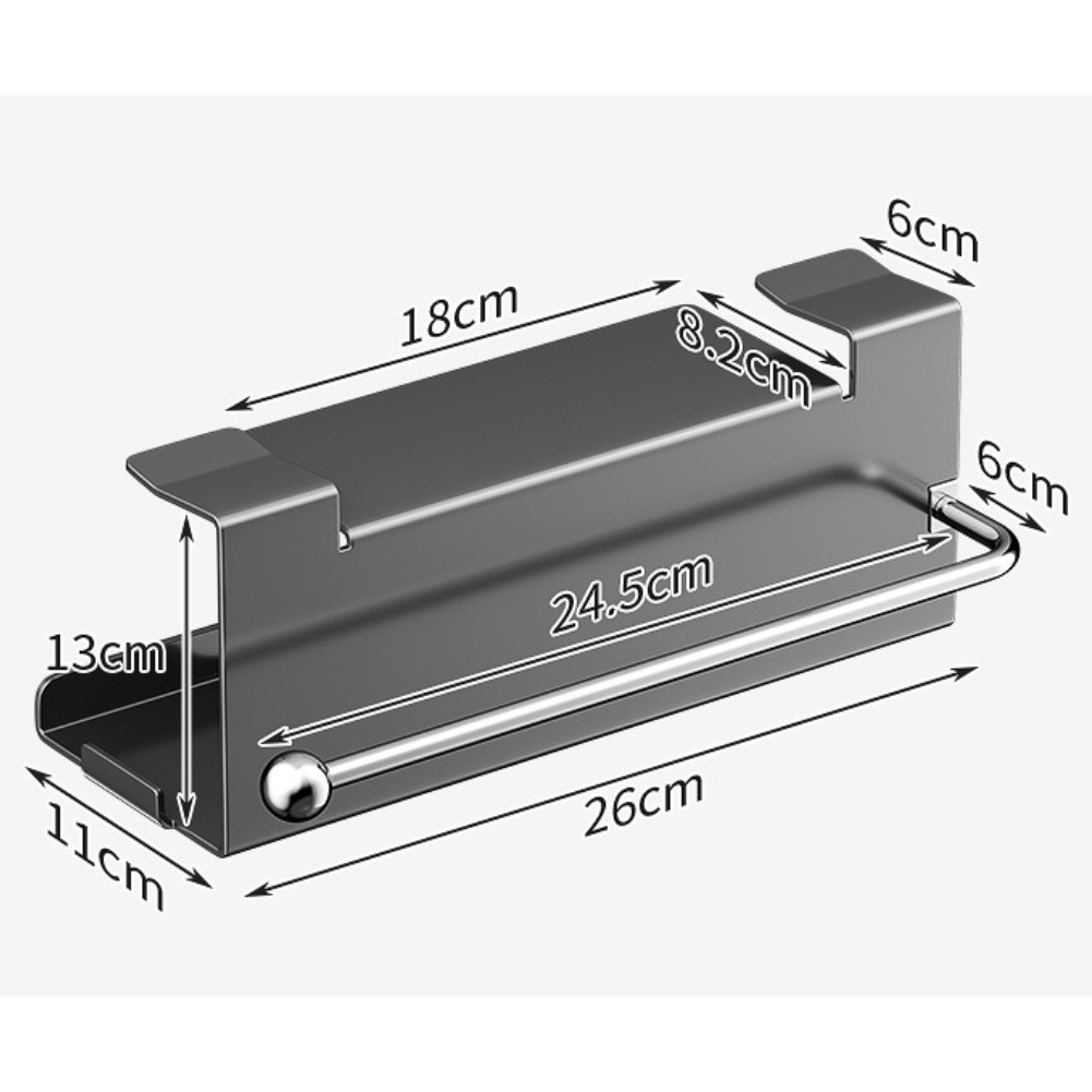 Kitchen Tissue Holder with Top Storage Shelf and Easy Installation Design
