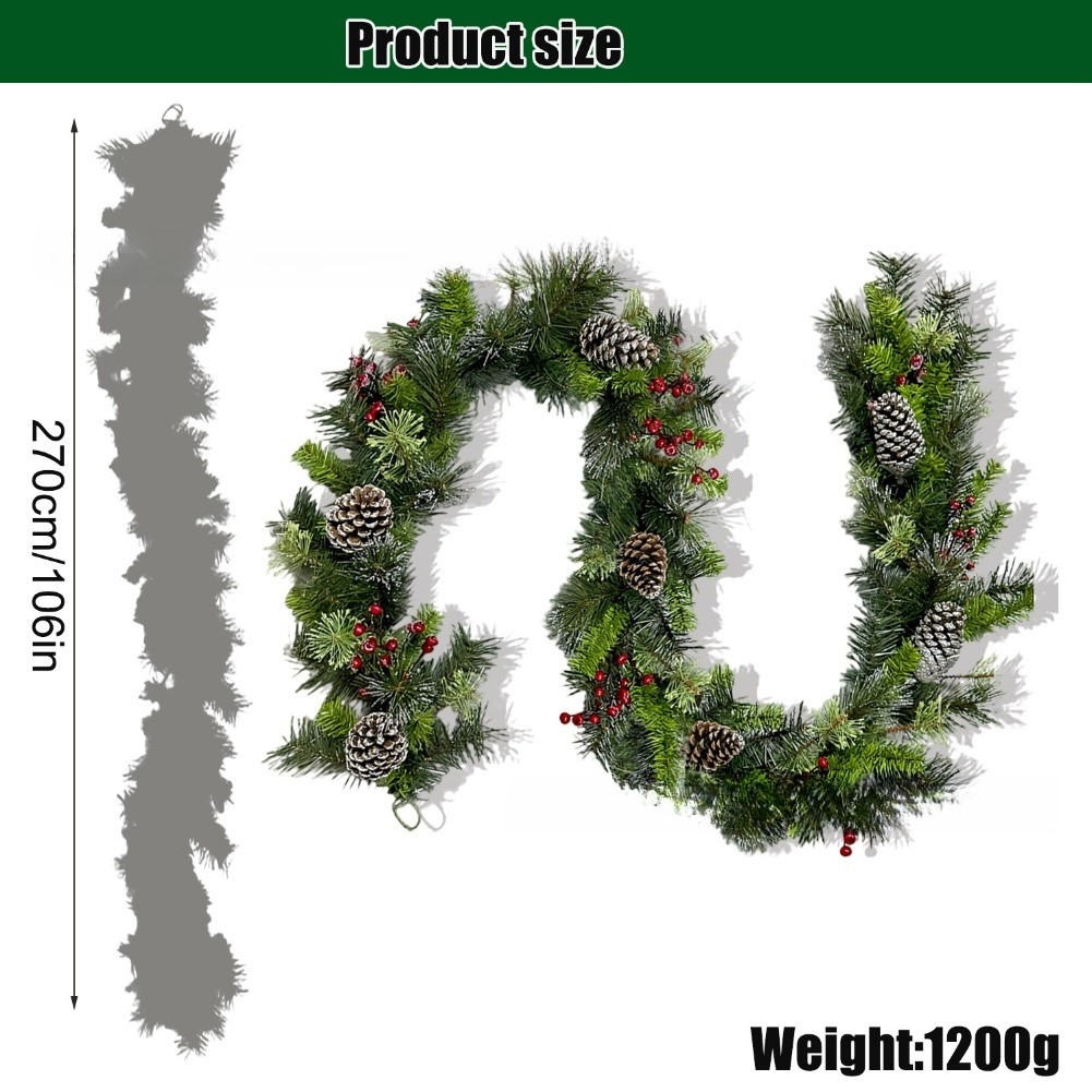 Decorative Artificial Pine Needle Vine Wreath for Home Walls and Entry Points - Picture 7 of 7