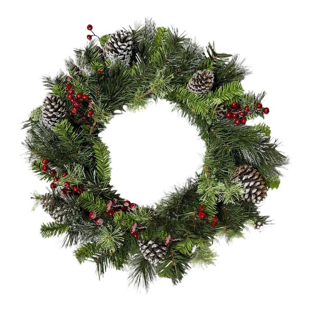 Decorative Artificial Pine Needle Vine Wreath for Home Walls and Entry Points - Picture 4 of 7