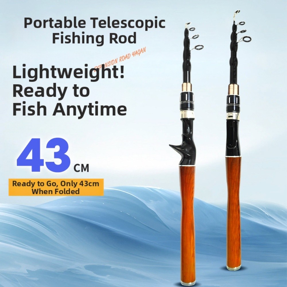 Sougayilang ML Telescopic Fishing Rod Carbon Fiber Spin Cast Foldable 1 8M for 2