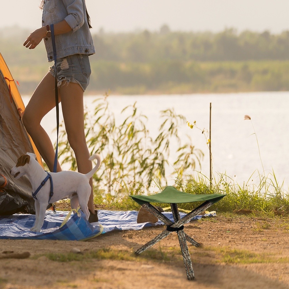 Waterproof Canvas Folding Camping Stool Lightweight Tripod Portable Chair
