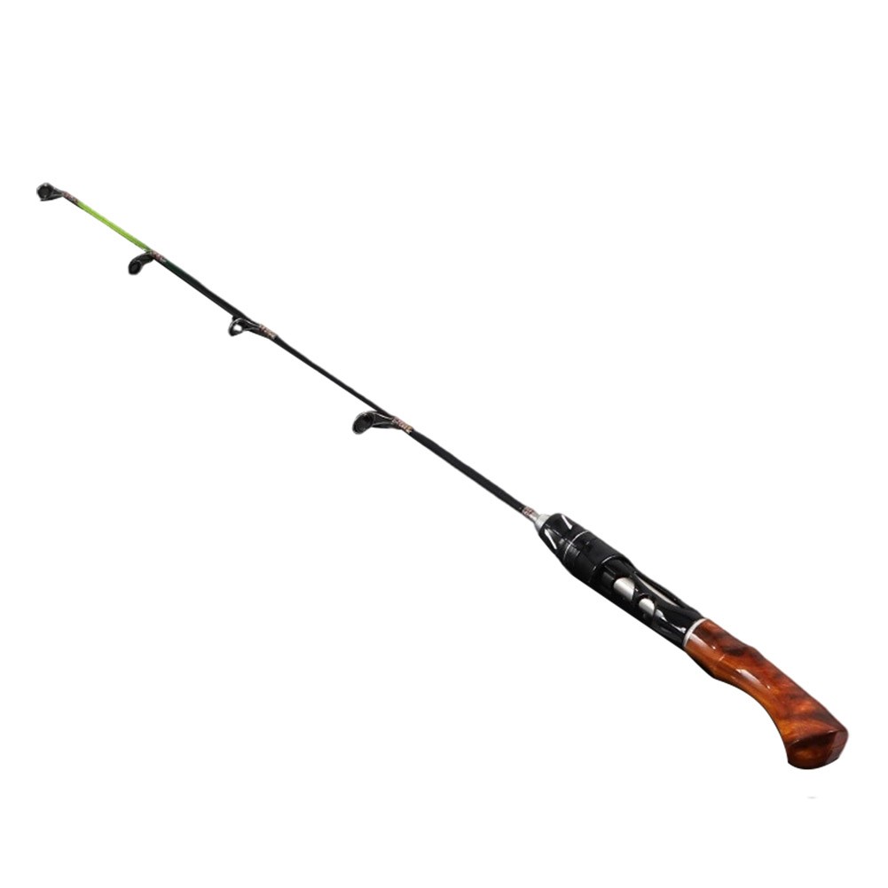 Two Section Ice Fishing Rod with Comfortable Imitation Wooden Grip 50 to 80 cm