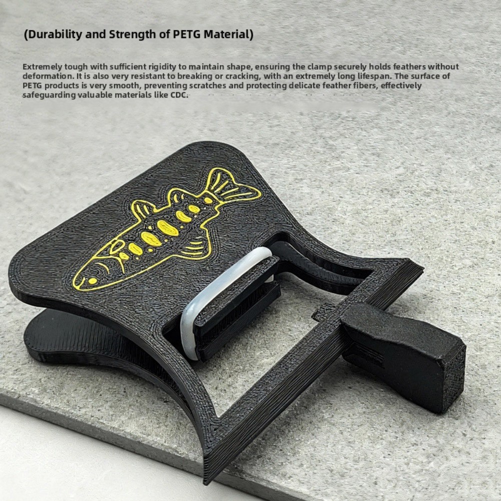 Stainless Steel Fly Tying Feather Clip Tool for Precise Hackle Clamping