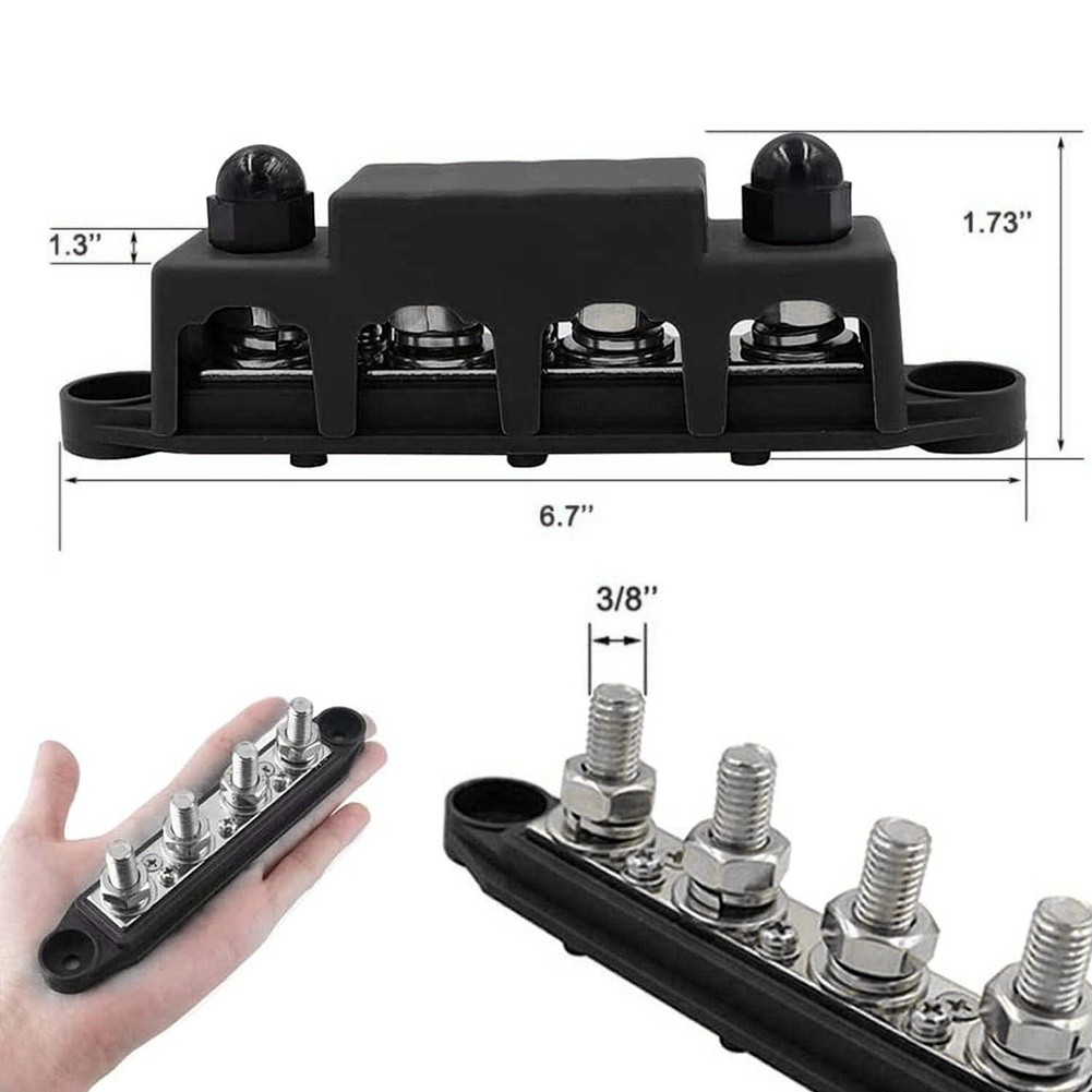 12V 250A Busbar Power Distributor for Electrical Systems in RV Cars and Boats