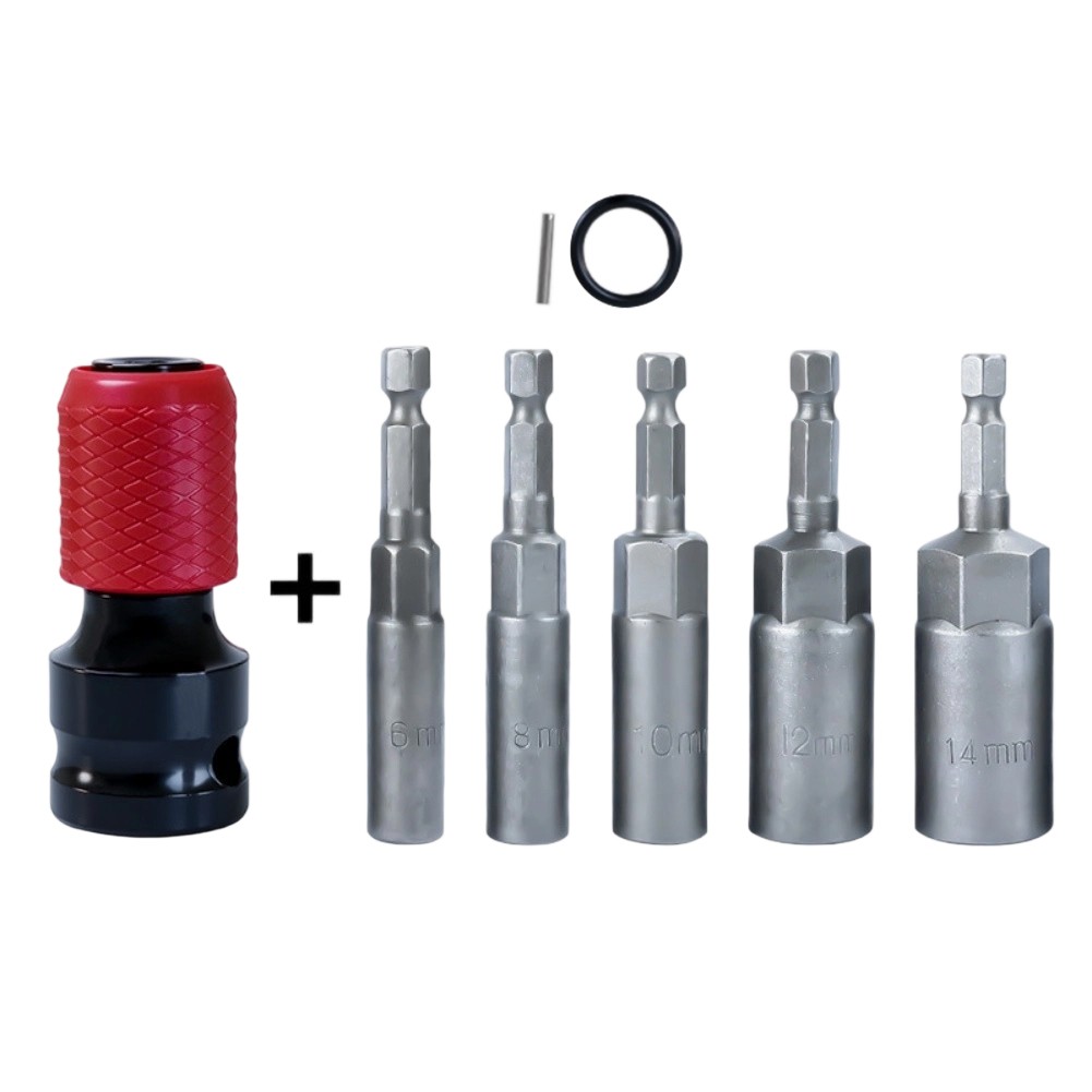 Quick Release Adapter 12 to 14 Socket Converter for Impact and Power Drill Use