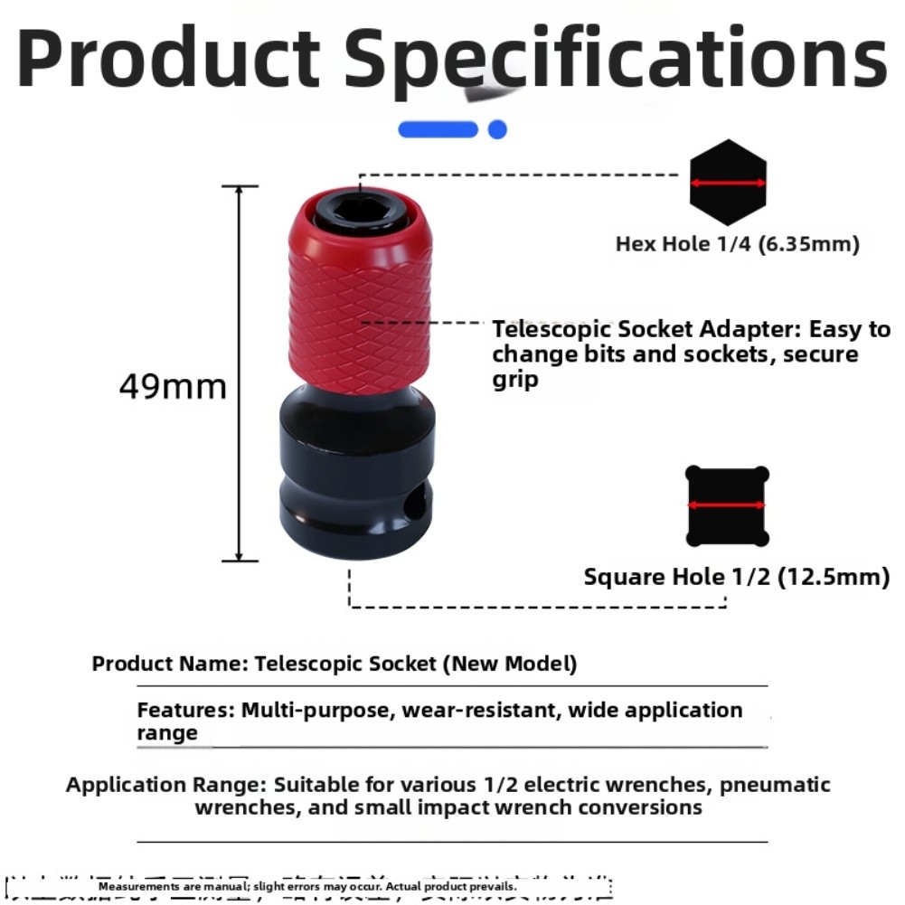 Quick Release Adapter 12 to 14 Socket Converter for Impact and Power Drill Use