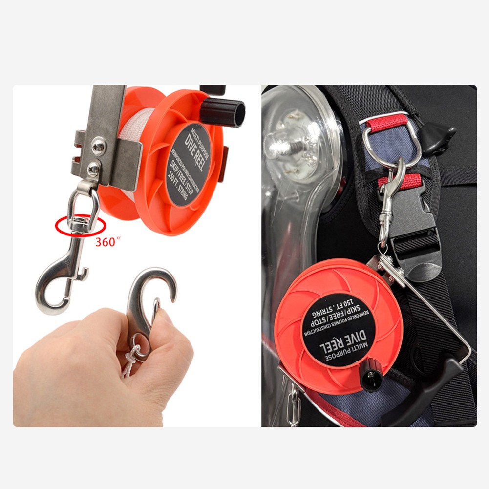 Handheld Diving Reel for Cave Diving and For SMB with Multi Mode Deployment