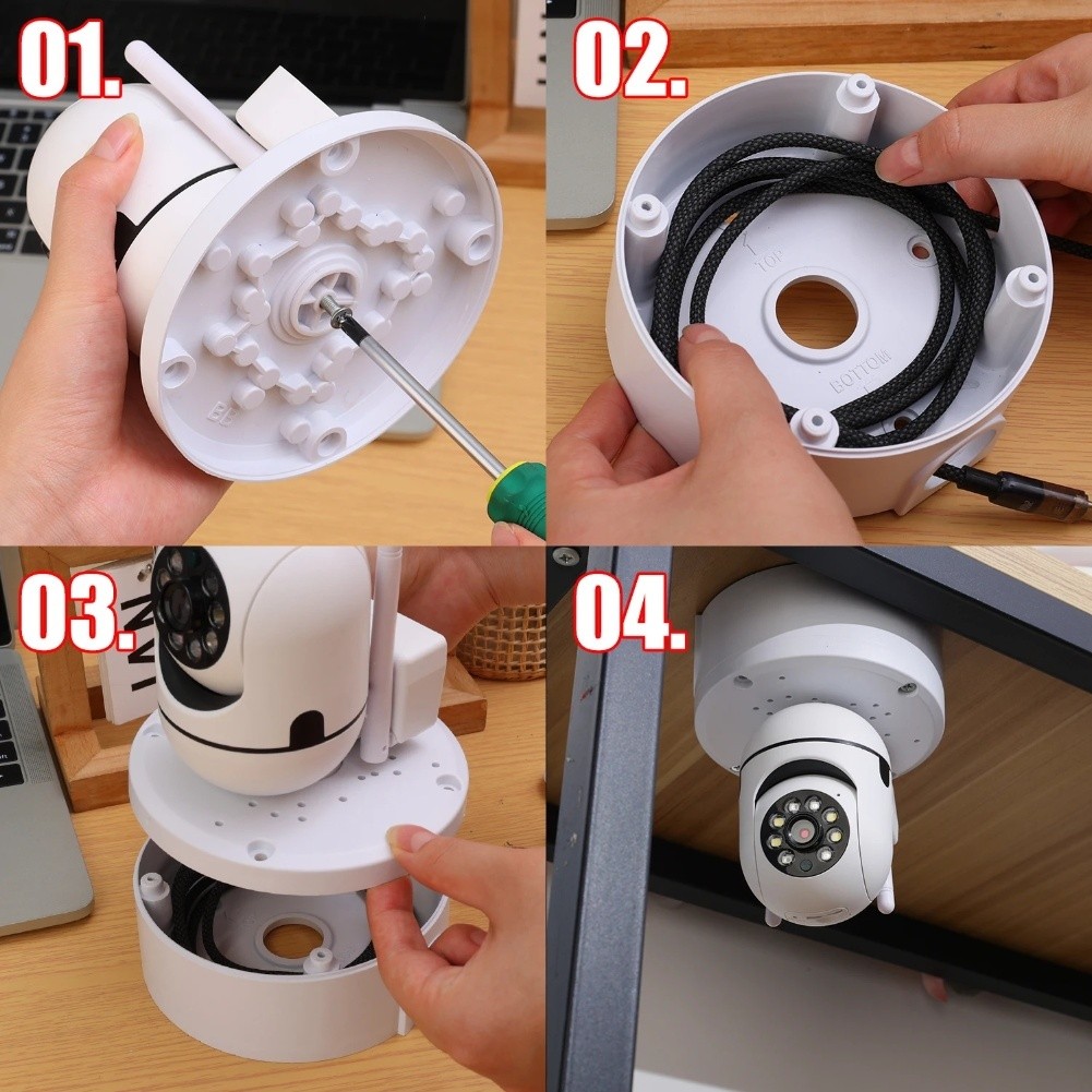 4 Pack Waterproof Camera Junction Box ABS Material for Cable Protection