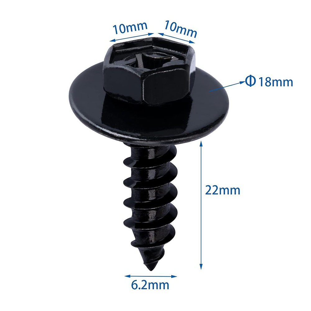 10 Sets Bumper Cover Fastener Kit with Screws UNut for Toyota Vehicles