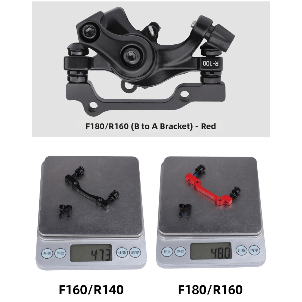 Bicycle Disc Brake Adapter Compatible with 160 180 mm Cable Hydraulic Brakes