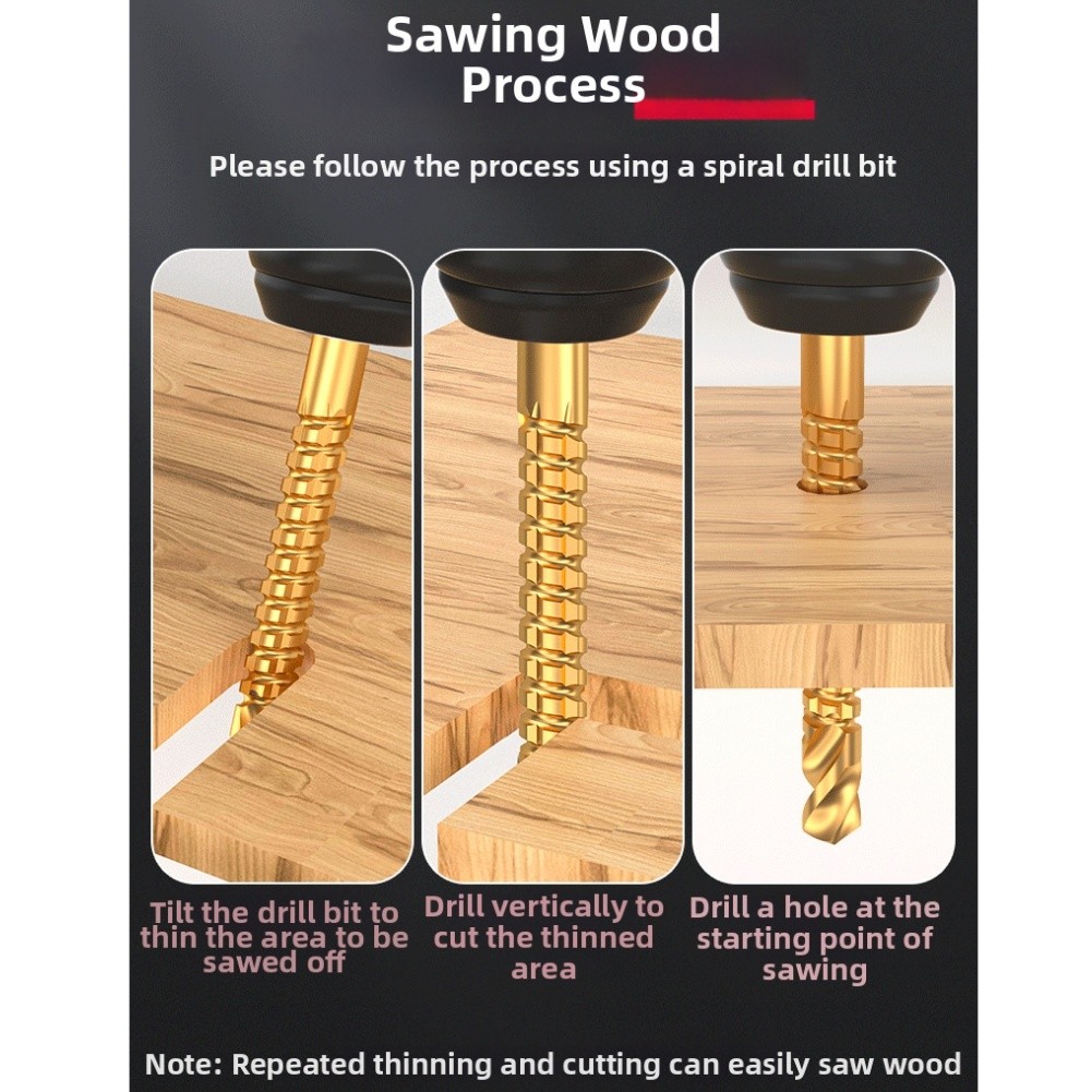 3in1 Drill Bit with Precision Cutting Drilling and Grooving for Woodwork