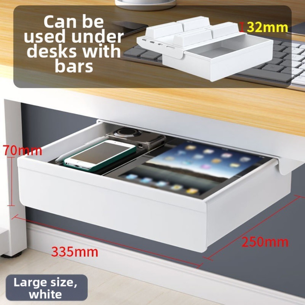 Under Desk Drawer Organizer with Two Installation Methods for Stability