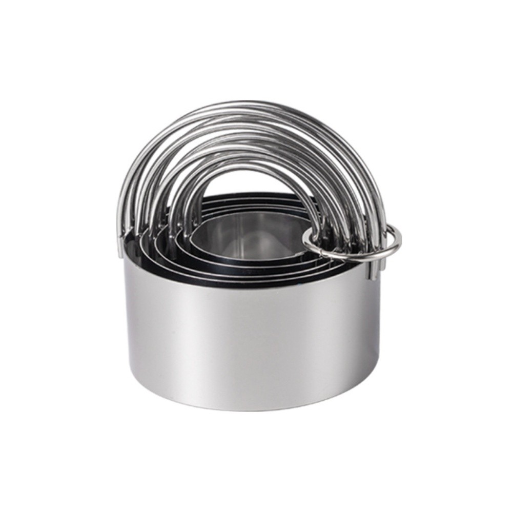 5 Sizes Stainless Steel Fluted Cookie Cutter Set Nesting Design Easy Storage