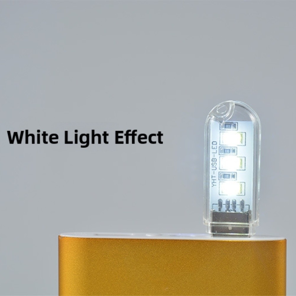 USB Compact 3 LED Reading Light with Warm and White Glow Lighting Options