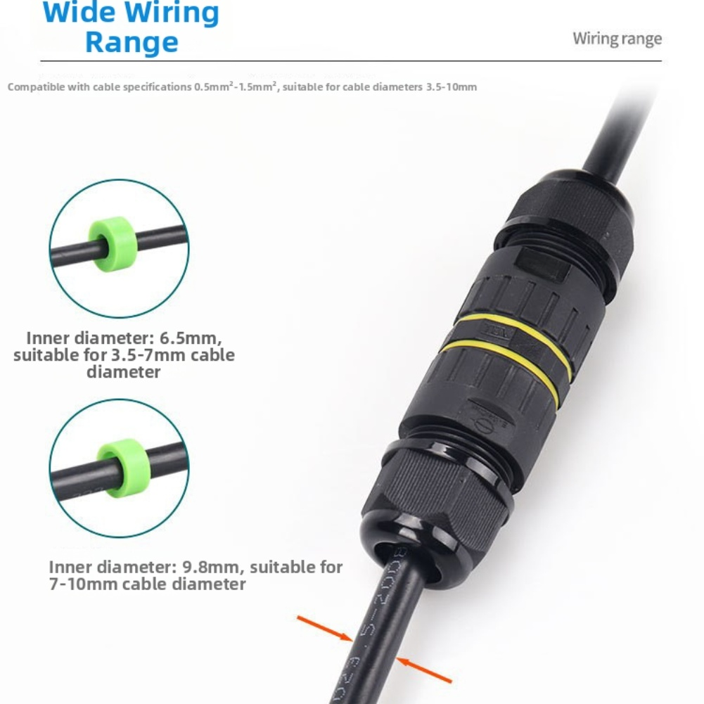 3 Pin IP68 Outdoor Junction Box Cable Wire Connector for Stage Lighting