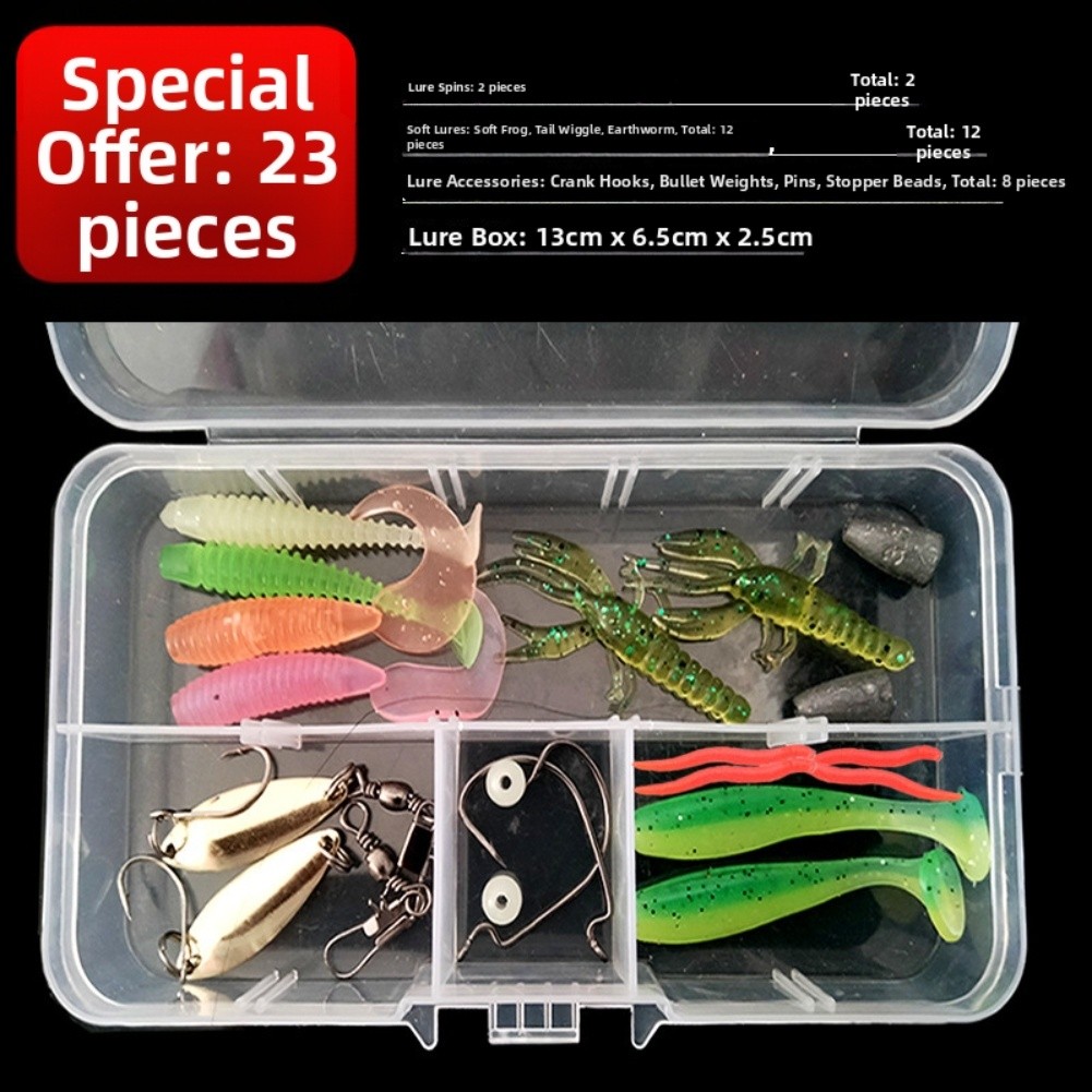 Trout Pike Bass Fishing Lure Kit with 23 25 27 39 44 49 75 Piece Tackle Set