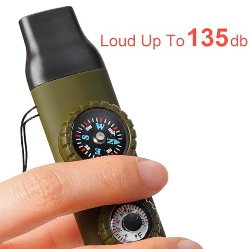 Hiking Navigation Tool Built-in Whistle LED Navigation Light Thermometer