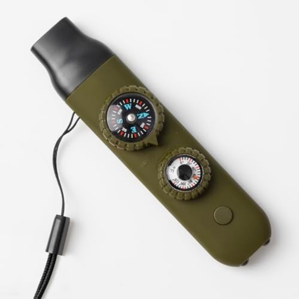 Hiking Navigation Tool Built-in Whistle LED Navigation Light Thermometer