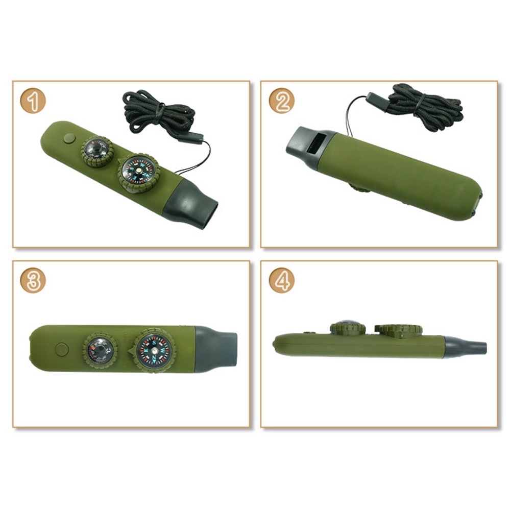 Hiking Navigation Tool Built-in Whistle LED Navigation Light Thermometer
