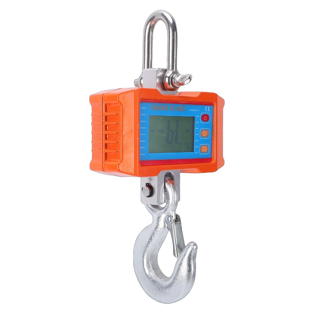 Portable 1000kg LCD crane scale easy recalibration tare functions kg lb