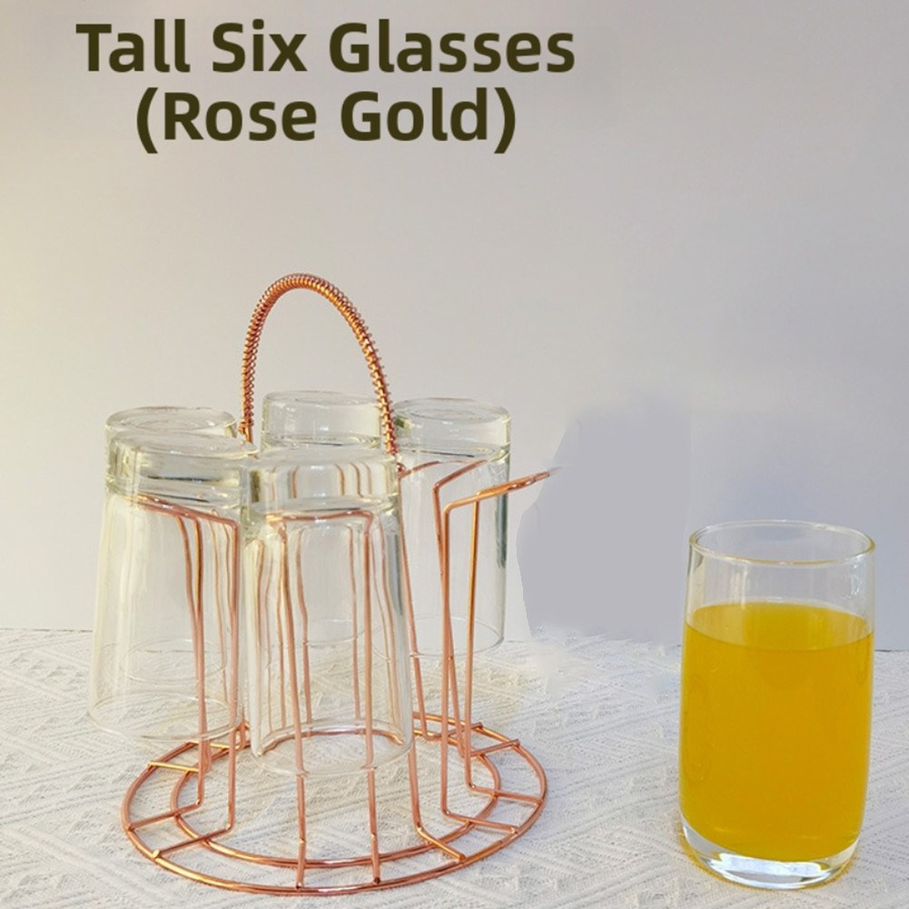 Stainless steel inverted cup rack for glass storage and drying in kitchen