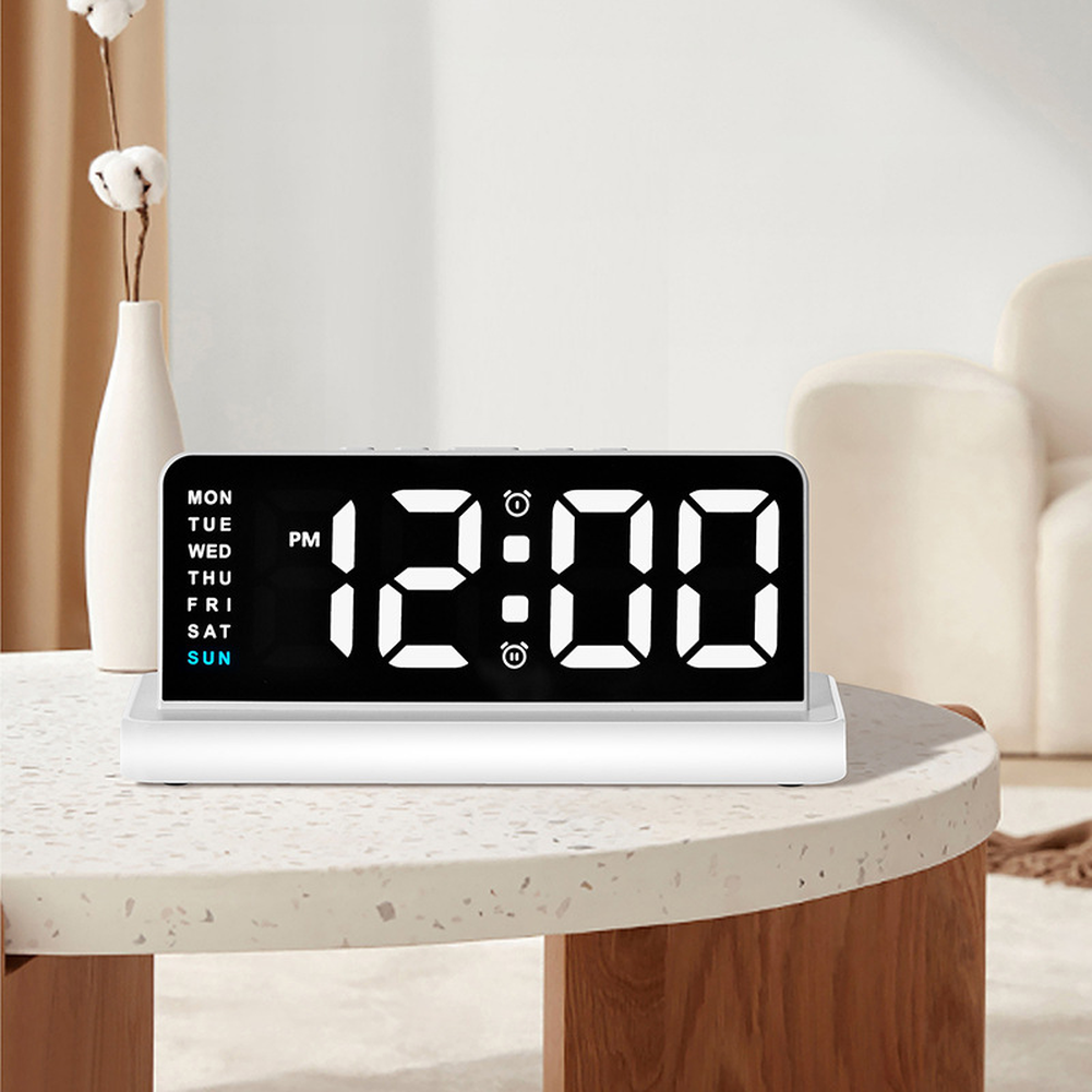LED Clock with Alarm Function and Comfortable Night Light Illumination