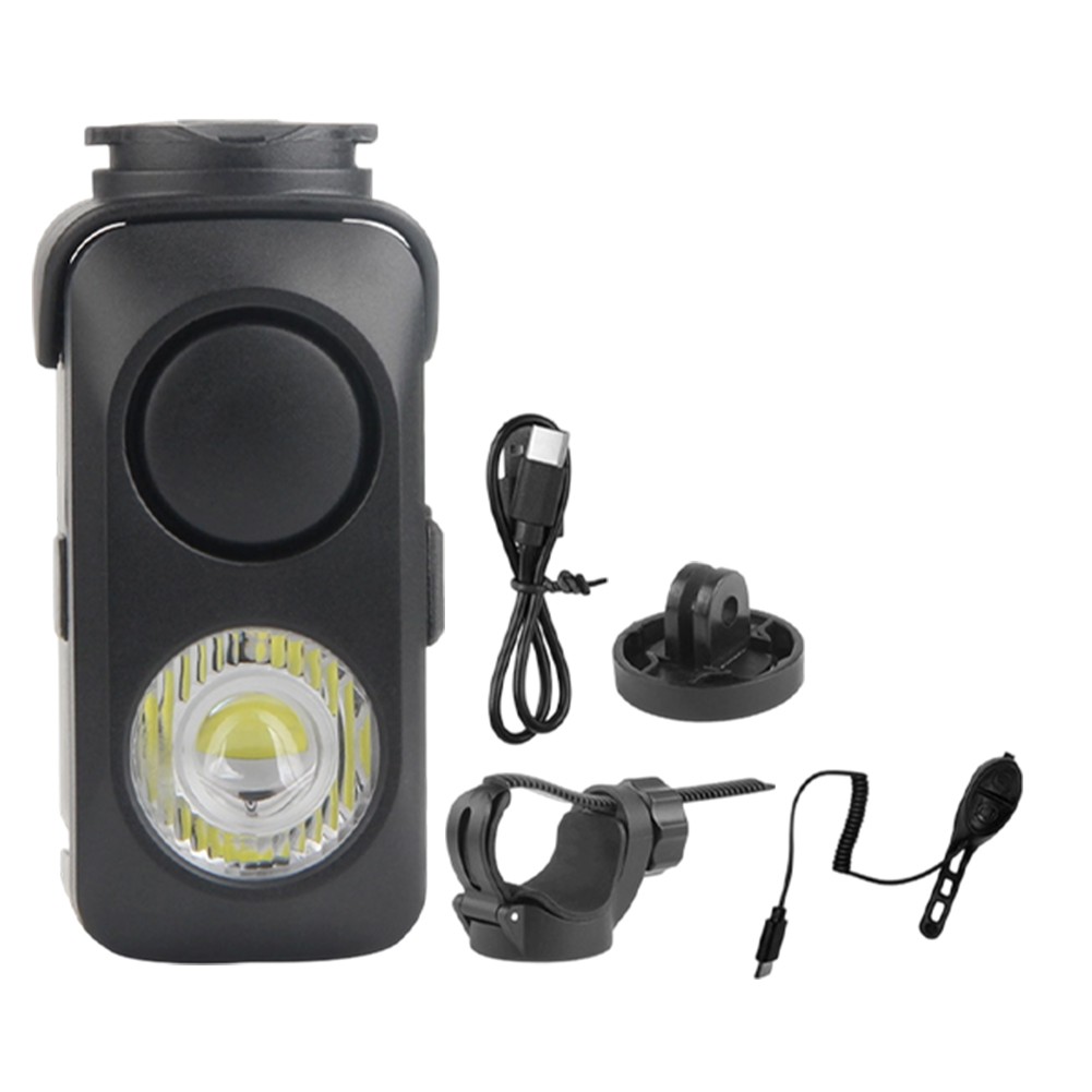 USB Bicycle Headlight with Loud For horn 120dB Quick Release Adjustable Beam