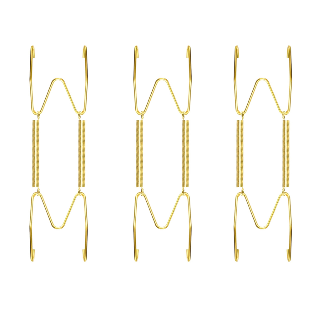 3 Pcs Plate Hangers for Wall For Plates with Secure Wall Hooks Gold