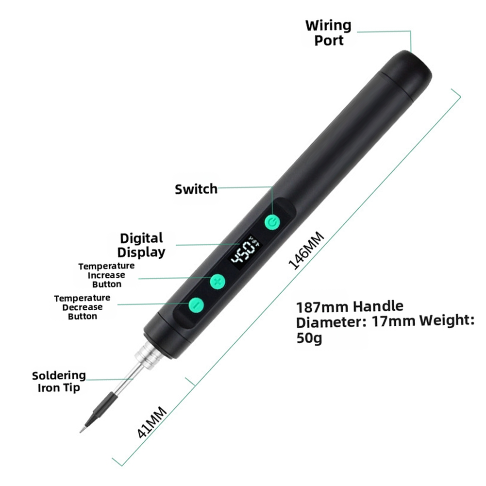 Electronic Repair Soldering Iron with Precision Control and Portability