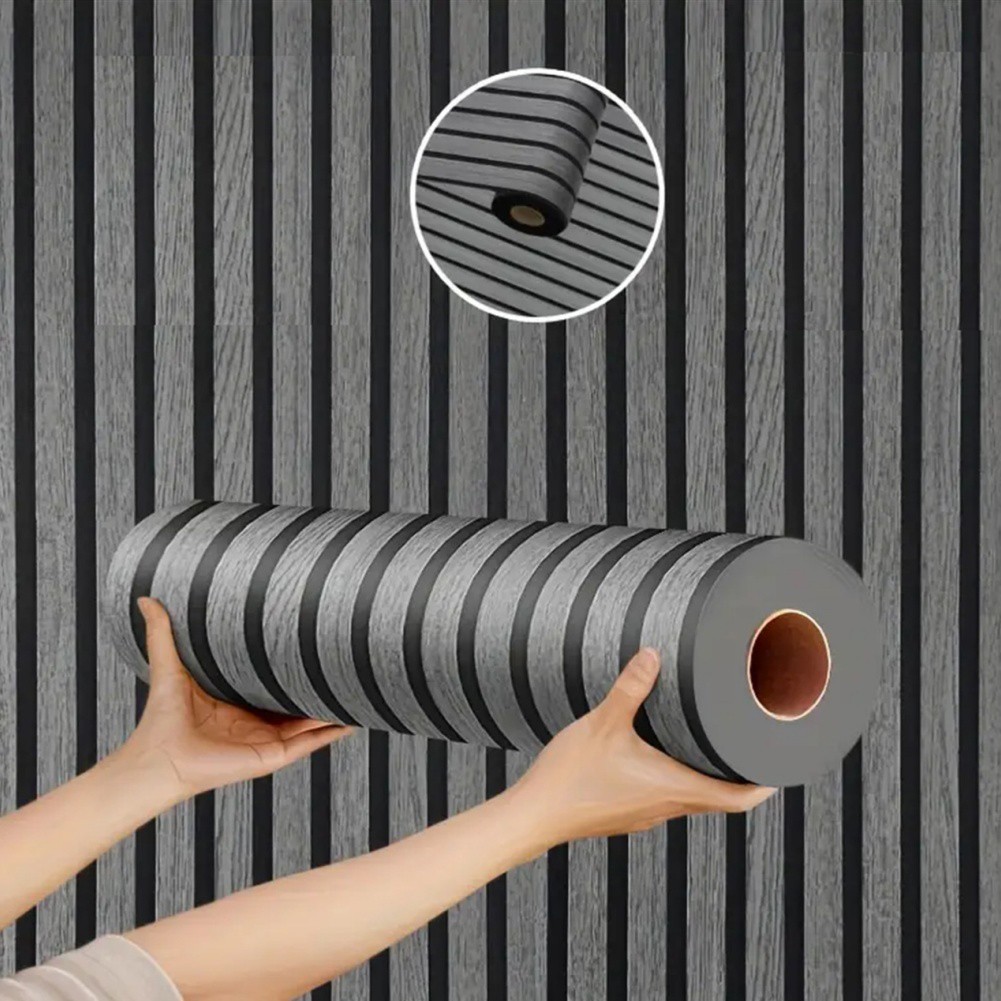 Wood Grain Finish PVC Wallpaper Roll 40cm x 10M for Interior Wall Design