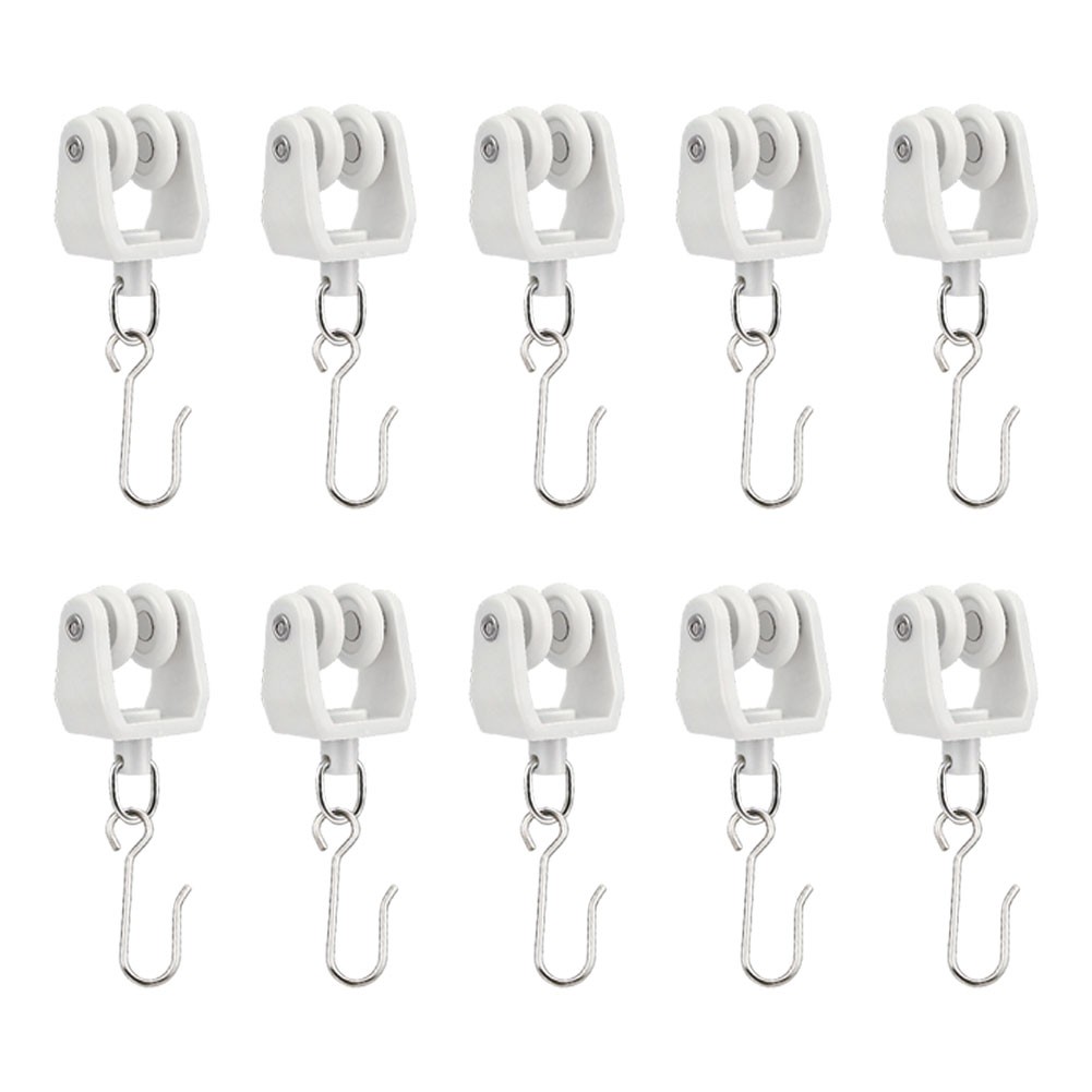 Curtain Track Gliders 10 20 30 Pack White Rollers for Easy Drapery Movement