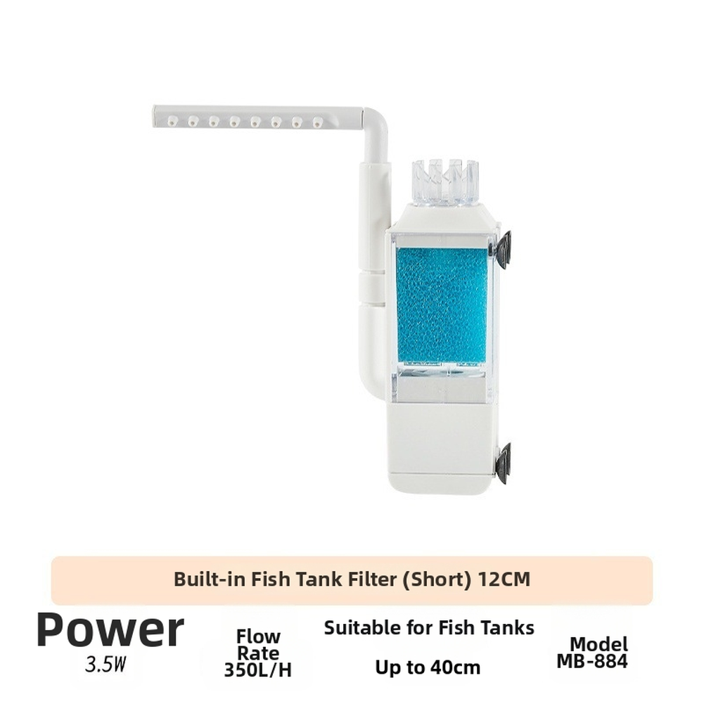 Silent USB Aquarium Filter for For mini Tanks with Adjustable 350 450L/H Flow