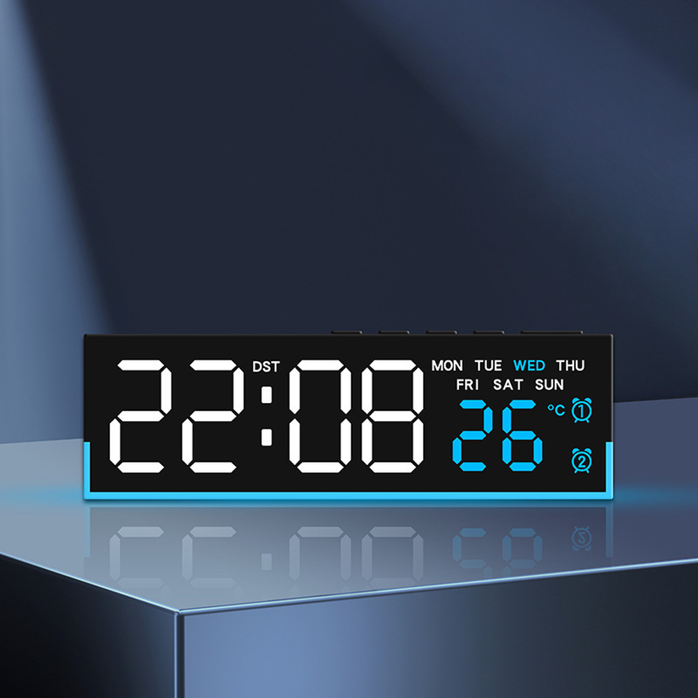 Electronic Clock with Auto Light Sensing and 3 Brightness Levels Black