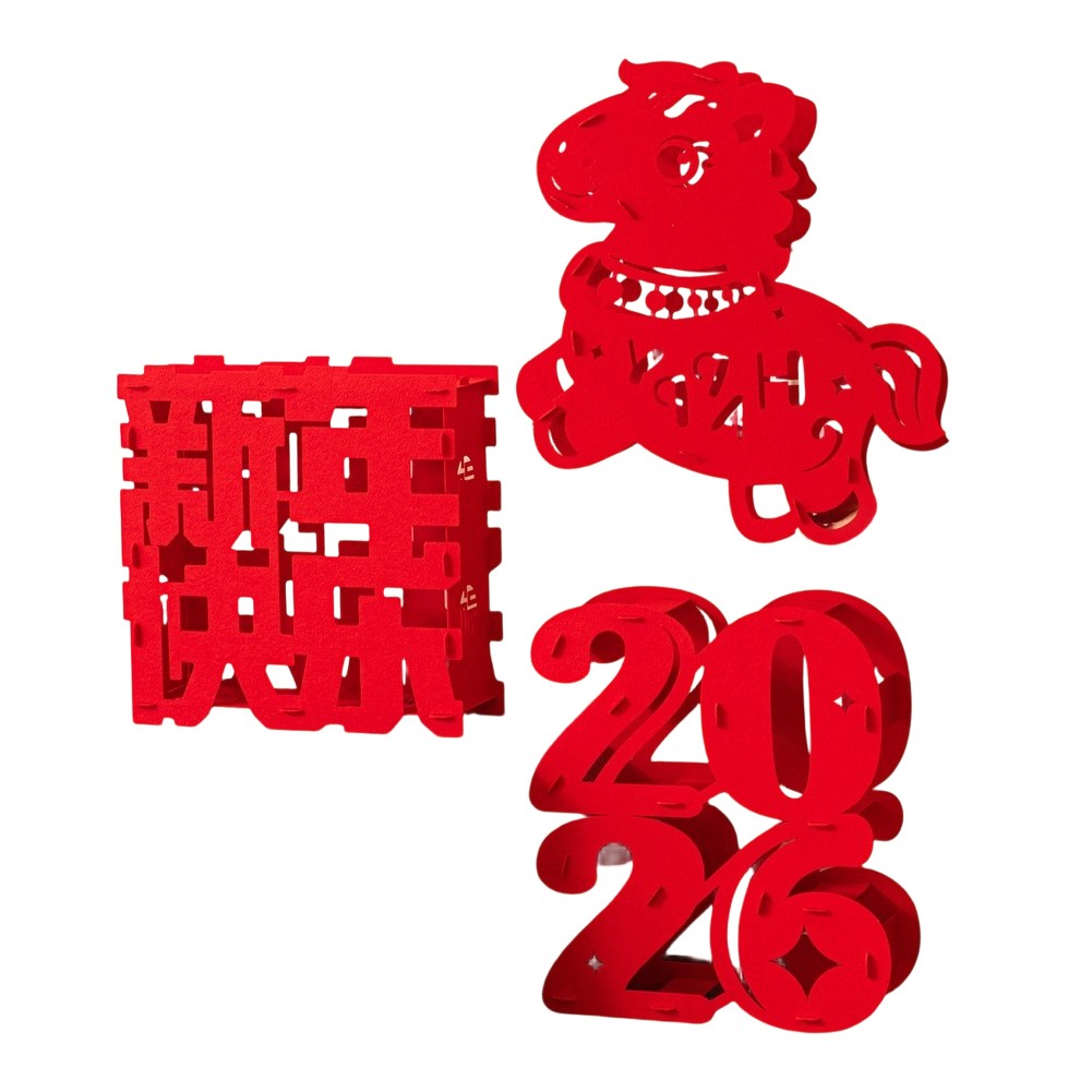 Spring Festival Table Decoration Made of Felt for Chinese New Year Home Styling