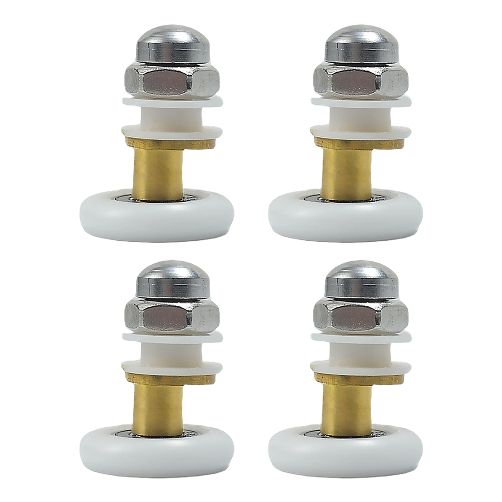 Shower Door Rollers Low Noise Pack of 4 White Nylon 32.5x20mm for Long Term Use