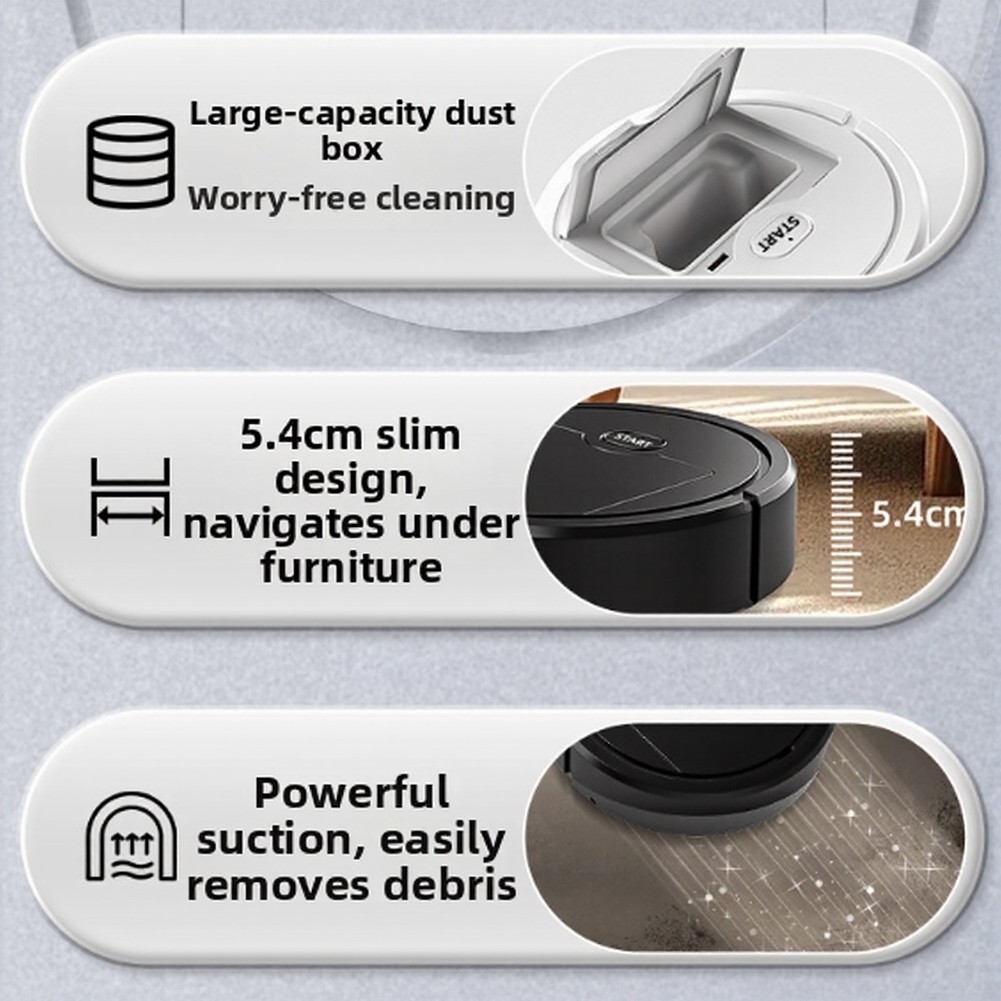 Smart Robot Vacuum with Obstacle Detection Sweeping Vacuuming and Mopping