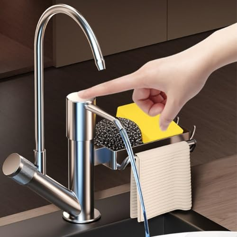 Pull Down Soap Dispenser for Kitchen Sink Direct Water Hookup Brushed Gray