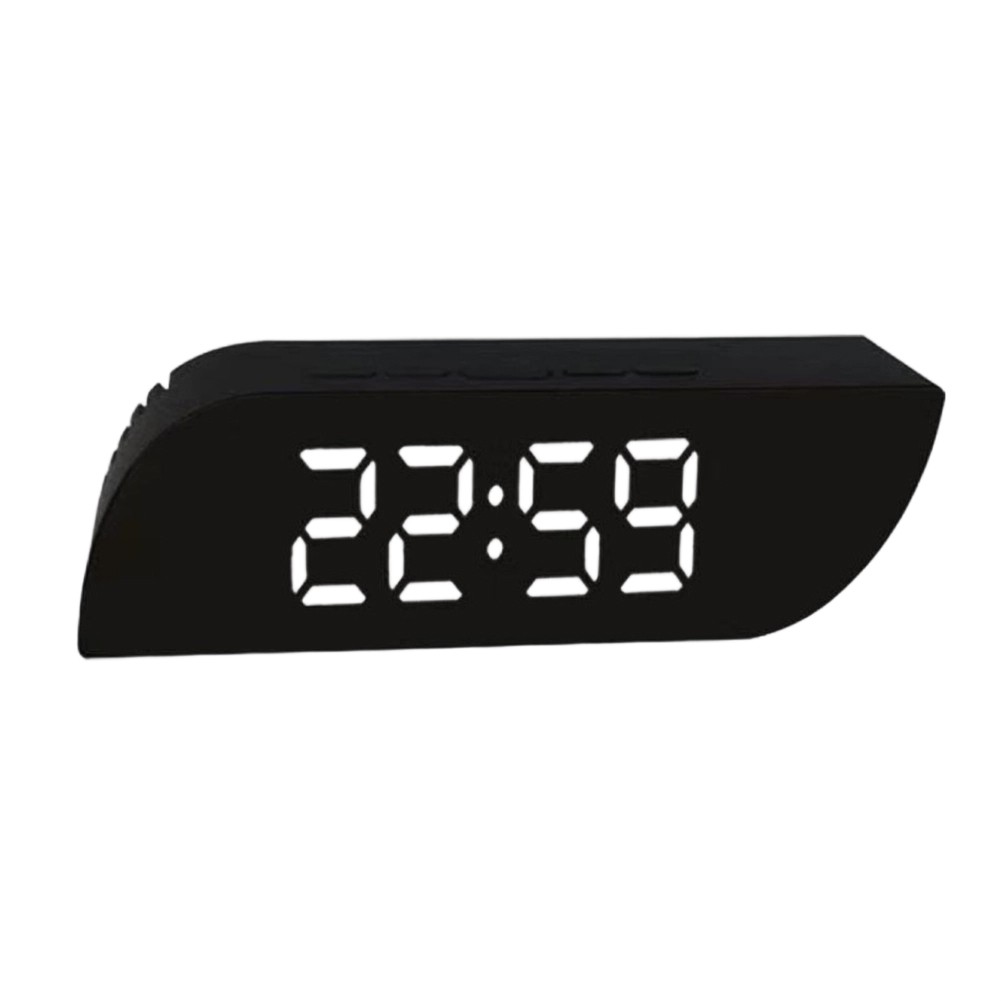 LED Digital Clock Mirror Design Time Temp Display Night Dimming Snooze Function
